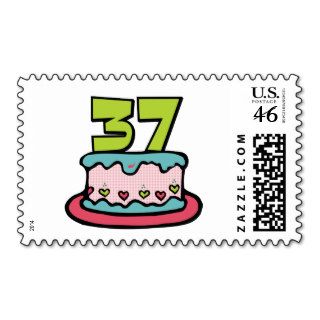 37 Year Old Birthday Cake Stamp