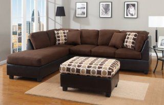 2 PIECES SECTIONAL SOFAS WITH FREE ACCENT PILLOWS AND OTTOMAN  