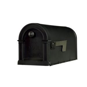 Gibraltar Mailboxes Lincoln Decorative Plastic Post Mount Mailbox in Black PM000B01