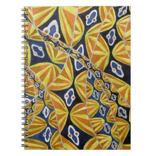 Beautiful Abstract Vintage Gold Sari Pattern Spiral Note Book