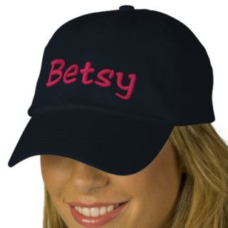 Betsy Embroidered Baseball Cap Navy Hot Pink
