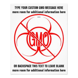 No GMO Flyers Biohazard Personalized GMO Flyers