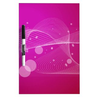 Girly Pink Abstract Wavy Line Design Dry Erase Whiteboard