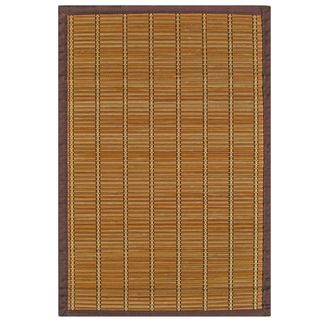 Zenith Bamboo Rug with Brown Border (6' x 9') 5x8   6x9 Rugs