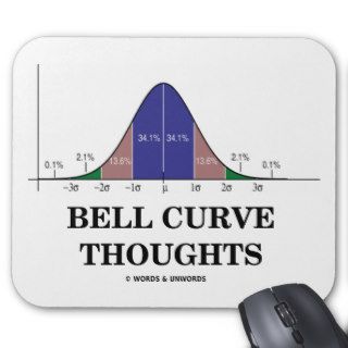 Bell Curve Thoughts (Statistics Attitude) Mouse Pads