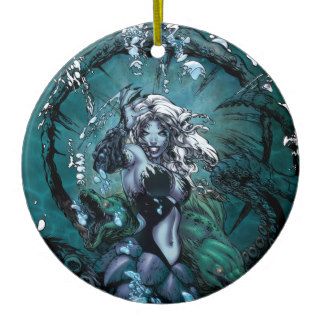 Grimm Fairy Tales Little Mermaid wicked Sea Witch Christmas Tree Ornaments
