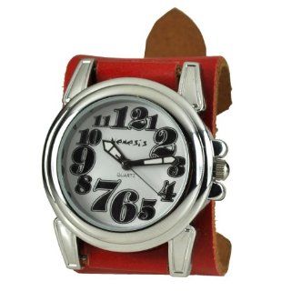 Nemesis Women's RTHNL069S Trendy Collection White on Red Leather Band Watch Watches