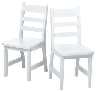 Lipper International 524W Child's Round Table and 2 Chair Set, White   Nursery Furniture Sets