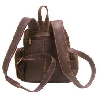 Women's LeDonne DS 125 Distressed Leather Chocolate LeDonne Leather Backpacks