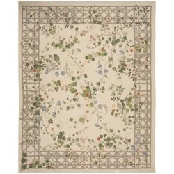Hand knotted French Aubusson Ivory Wool Rug (9' x 12') Safavieh 7x9   10x14 Rugs