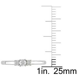 Miadora Sterling Silver 1/5ct TDW 3 Stone Diamond Ring (H I, I2 I3) Miadora Diamond Rings