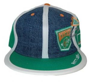 New Florida A&M FAMU HBCU Rattlers Fitted College Hat   Green/Denim, 7 3/4 Baseball Caps Clothing
