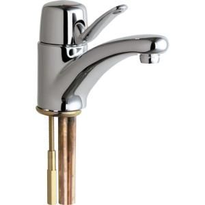 Chicago Faucets Single Hole 1 Handle Low Arc Bathroom Faucet in Chrome with 4 3/4 in. Integral Cast Brass Spout 2200 ABCP