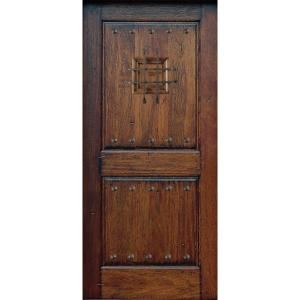 Main Door Rustic Mahogany Type Prefinished Distressed Solid Wood Speakeasy Entry Door Slab SH 902 RUSTIC