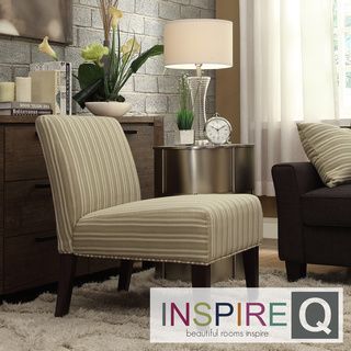 INSPIRE Q Peterson Spring Green Stripe Slipper Chair INSPIRE Q Chairs