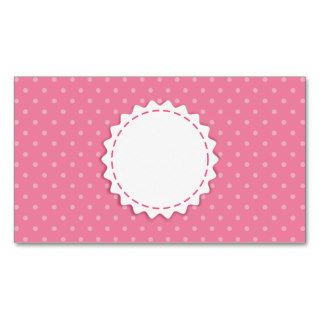 Cute Pink Polka Dots Business Card Template