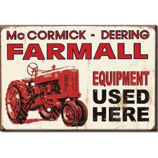 (2x3) Farmall Equipment Used Here Red Tractor Distressed Retro Vintage Locker Refrigerator Magnet   Prints