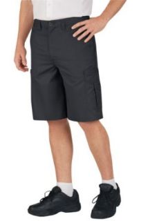 Dickies Occupational Workwear LR542DC 28 Polyester/ Cotton Relaxed Fit Men's Premium Industrial Cargo Short with Hidden Snap Closure, 28" Waist Size, 11" Inseam, Dark Charcoal