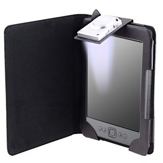 Black Synthetic leather Case with LED Light for  Kindle 4 BasAcc e Book Reader Accessories