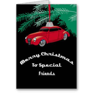 Friends Red Hotrod Christmas Card
