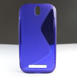 S Line Design TPU Gel Soft Case Cover for HTC One SV / One ST T528T Darkblue + 1 Gift Cell Phones & Accessories