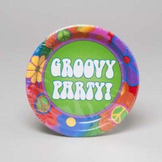 Bulk Buys 7 INCH PLATE 8 CT 60s DECADE   Case of 12   Party Plates