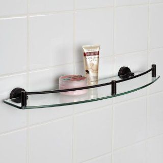 Bristow Collection Curved Tempered Glass Shelf     Mounted Bathroom Shelves