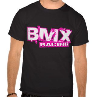 BMX RACING PINK WHITE T SHIRT