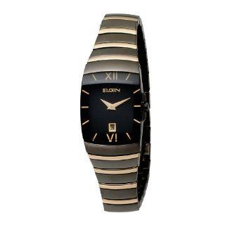 Elgin Women's EG543 Black Ion Plating and Gold Tone Bracelet Watch Watches