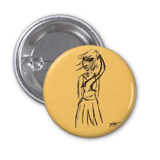 Sketched Ninja Girl Pin