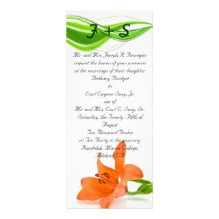 Orange Lily Wedding Invitations