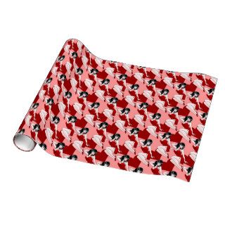 Pinup Girl Wrapping Paper Retro Christmas Paper