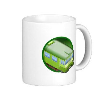 Isometric train icon coffee mugs