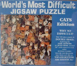 World's Most Difficult Jigsaw Puzzle   Cats Edition   529 Pieces   Puzzle pieces are double sided 
