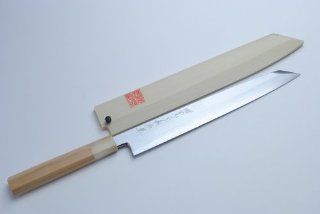 YOSHIHIRO  Blue Steel Damascus Kiritsuke Yanagi Sashimi Knife Japanese Sword Type 10.5" 270mm   MADE IN JAPAN Sashimi Knives Kitchen & Dining