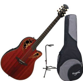 Ovation CC48 PD Celebrity DLX SS Padauk Acoustic Electric Guitar w/Ovation Zero Gravity Case and Guitar Stand Musical Instruments