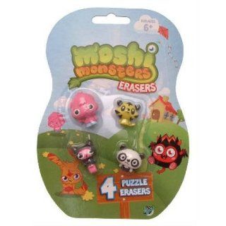 Moshi Monsters 4 puzzle erasers   with POPPET. Imported from UK.  Childrens Pencil Erasers  Baby