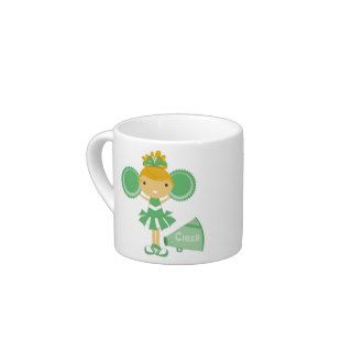 Cheerleader in Green Espresso Mug