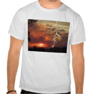 lightning at sunset t shirts