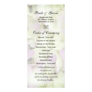 Almost Pink Hydrangea Wedding Program Rack Cards