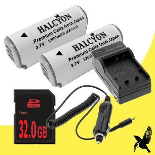 Two Halcyon 1200 mAH Lithium Ion Replacement Battery and Charger Kit + 32GB SDHC Class 10 Memory Card for Canon PowerShot ELPH 530 HS 10.1 MP Digital Camera and Canon NB 9L  Digital Camera Accessory Kits  Camera & Photo
