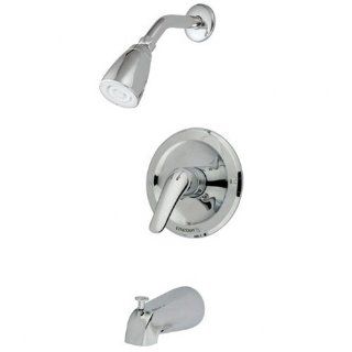 Kingston Brass KB531LST Tub and Shower Trim with Single Function Shower Head, Metal Lever Handle and Val, Polished Chrome   Single Handle Tub And Shower Faucets