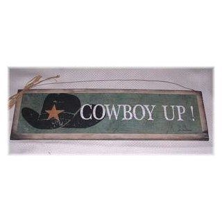 Cowboy up Western Wall Art Sign Cowboys Hat Wood Signs   Childrens Room Signs
