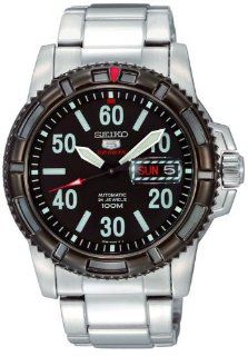 Seiko 5 Sports #SRP217 Men's Stainless Steel Military 100M 24 Jewels Black Dial Automatic Watch at  Men's Watch store.