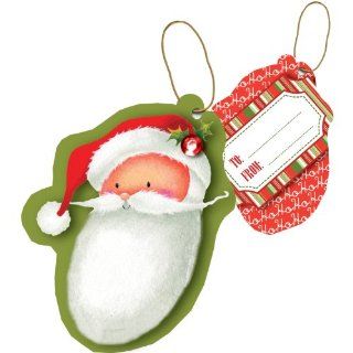 Jillson Roberts Christmas Sparkle String Tie Gift Tags, Santa, 24 Count (XTS545)  Label Holders 
