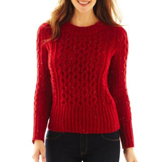 St. Johns Bay Cable Knit Sweater, Womens