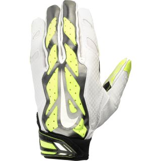 NIKE Adult Vapor Jet 3.0 Football Gloves   Size Xl, White/volt