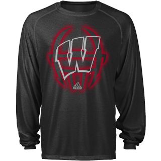 adidas Mens Wisconsin Badgers ClimaLite Sideline Head On Long Sleeve T Shirt  