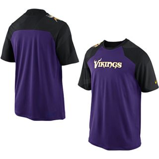 NIKE Mens Minnesota Vikings Dri FIT Fly Slant Short Sleeve T Shirt   Size