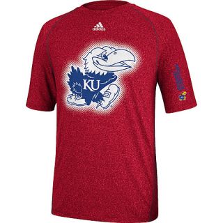 adidas Mens Kansas Jayhawks Sideline Elude Short Sleeve T Shirt   Size Large,
